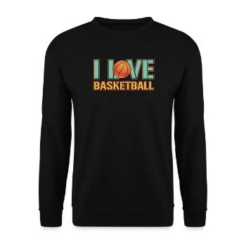 I Love Basketball - Unisex Sweatshirt - black - Front - Alina (178cm) & Michal (187cm)