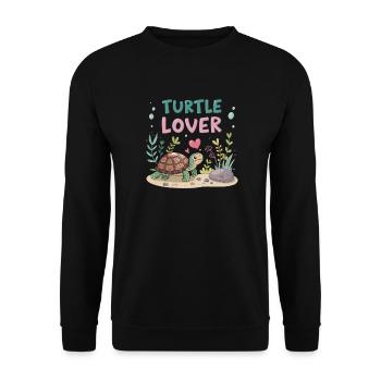Turtle lovers - Unisex Sweatshirt - black - Front - Alina (178cm) & Michal (187cm)