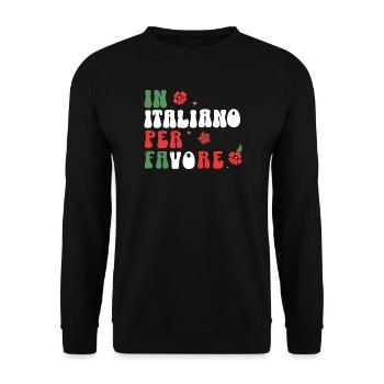In Italiano per Favore - Langue italienne amusante - Sweat-shirt Unisexe - noir - Devant - Alina (178cm) & Michal (187cm)