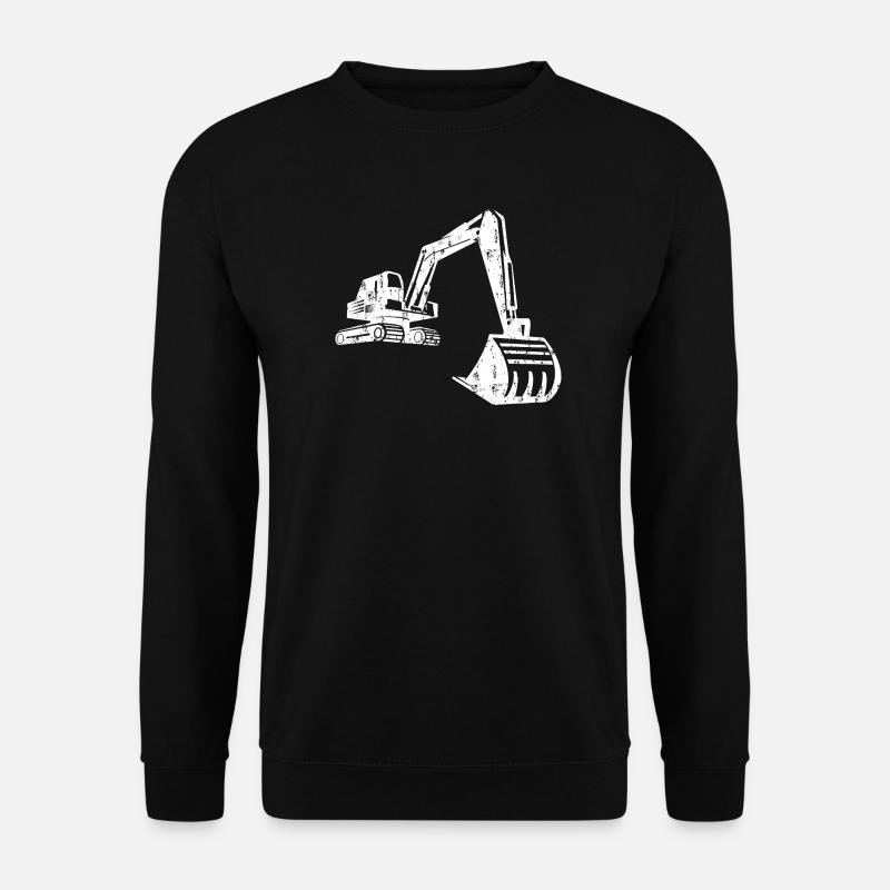 Bagger Silhouette Bauarbeiter Grunge Design - Unisex Pullover - Schwarz