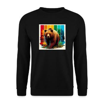 ours - Sweat-shirt Unisexe - noir - Devant - Alina (178cm) & Michal (187cm)