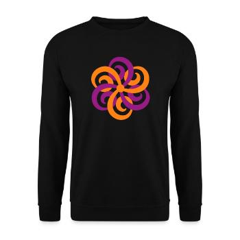 Double Triskele Yoga Mandala Ornement Décoration Florale - Sweat-shirt Unisexe - noir - Devant - Alina (178cm) & Michal (187cm)
