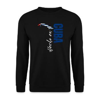 Made in Cuba, vertical design - Unisex Sweatshirt - black - Front - Alina (178cm) & Michal (187cm)