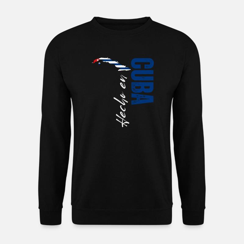 Hergestellt in Kuba, vertikales Design - Unisex Pullover - Schwarz