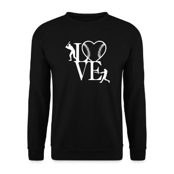 Coeur de baseball amour design pour les athlètes - Sweat-shirt Unisexe - noir - Devant - Alina (178cm) & Michal (187cm)