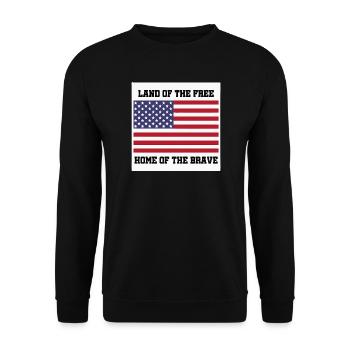 Patriotic American Flag with Bold Text - Unisex Sweatshirt - black - Front - Alina (178cm) & Michal (187cm)