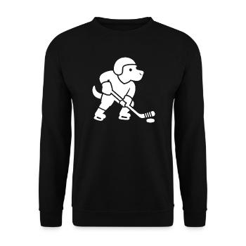 Cool Labrador Joueur De Hockey Minimaliste - Sweat-shirt Unisexe - noir - Devant - Alina (178cm) & Michal (187cm)