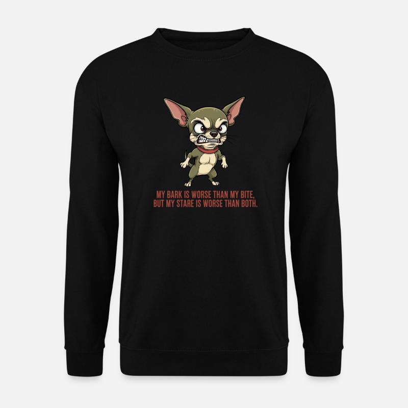 Mein Bellen, Biss und Blick - Unisex Pullover - Schwarz