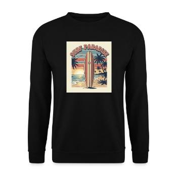 Surf Paradise Retro Design - Unisex Sweatshirt - black - Front - Alina (178cm) & Michal (187cm)