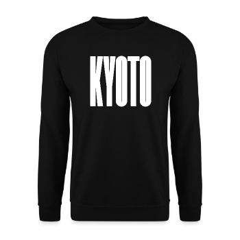 Kyoto - Japan City Bold Typography Design - Unisex Sweatshirt - black - Front - Alina (178cm) & Michal (187cm)