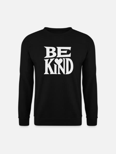 Be kind slogan with heart - Unisex Sweatshirt - black