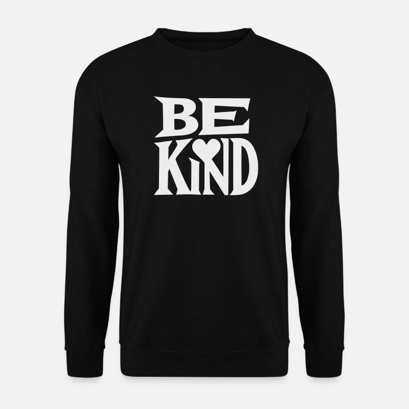 Be kind slogan with heart - Unisex Sweatshirt - black