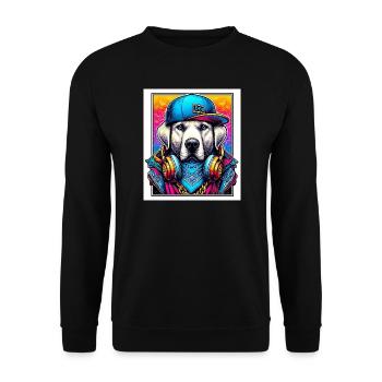 dog - Unisex Sweatshirt - black - Front - Alina (178cm) & Michal (187cm)