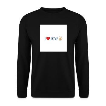 Love and Beer on a T-shirt - Unisex Sweatshirt - black - Front - Alina (178cm) & Michal (187cm)