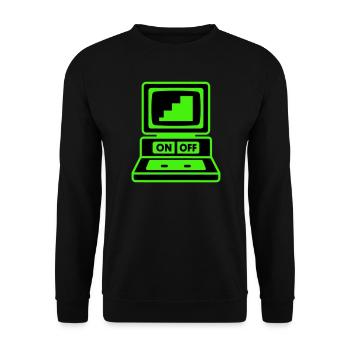 Computer Minimal Pop-Art - Unisex Pullover - Schwarz - Vorne - Alina (178cm) & Michal (187cm)