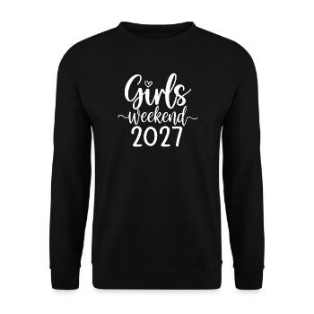 Girls Weekend 2027 lettering - Unisex Sweatshirt - black - Front - Alina (178cm) & Michal (187cm)