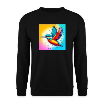 martin-pêcheur - Sweat-shirt Unisexe - noir - Devant - Alina (178cm) & Michal (187cm)