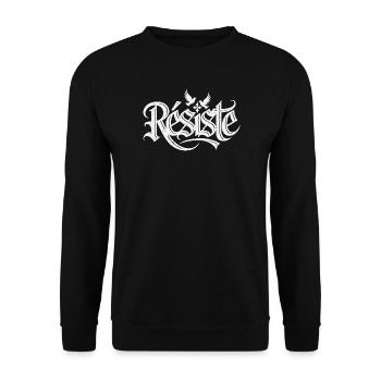 Design Graphique avec Doves et Symbole de Paix - Sweat-shirt Unisexe - noir - Devant - Alina (178cm) & Michal (187cm)