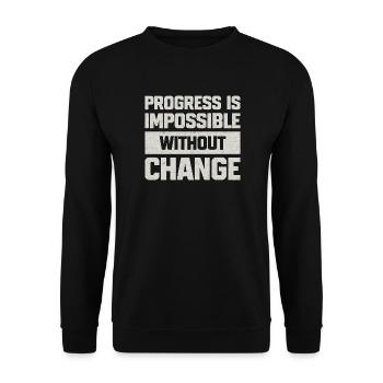 Motivational Quote on Gray Background Block Text - Unisex Sweatshirt - black - Front - Alina (178cm) & Michal (187cm)