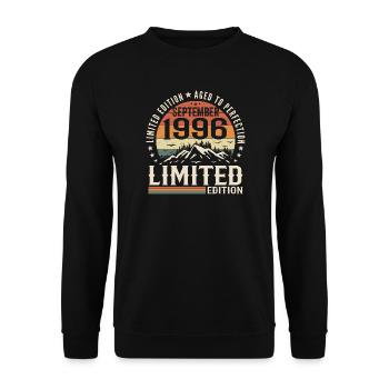 Cadeau Anniversaire Septembre 1996, September 1996 - Sweat-shirt Unisexe - noir - Devant - Alina (178cm) & Michal (187cm)