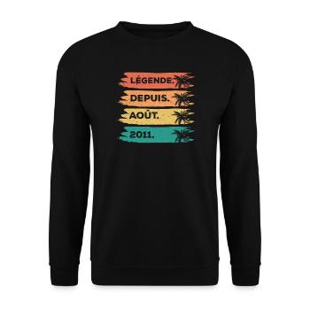 Août 2011 - 14 Ans Anniversaire Cadeau Vintage 201 - Sweat-shirt Unisexe - noir - Devant - Alina (178cm) & Michal (187cm)