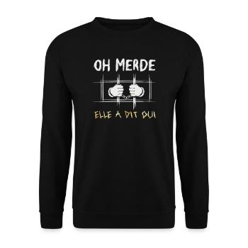 She Said Proposal Engagement - Unisex Sweatshirt - black - Front - Alina (178cm) & Michal (187cm)