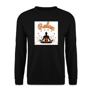 Relaxing Lotus Mindfulness Design - Unisex Sweatshirt - black - Front - Alina (178cm) & Michal (187cm)