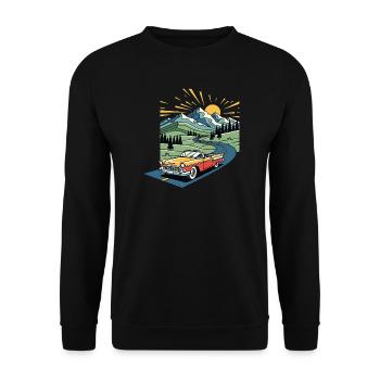 Vieille voiture de la vieille école - Sweat-shirt Unisexe - noir - Devant - Alina (178cm) & Michal (187cm)