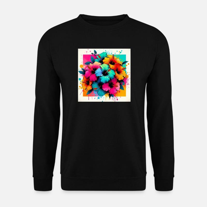 Hibiscus Flowers - Unisex Sweatshirt - black