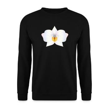 Fleur d’orchidée délicate aux couleurs pastel - Sweat-shirt Unisexe - noir - Devant - Alina (178cm) & Michal (187cm)