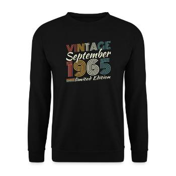 September 1965 Retro Vintage Birthday Gift - Unisex Sweatshirt - black - Front - Alina (178cm) & Michal (187cm)