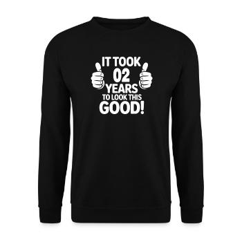 Conception de t-shirt de célébration du 2e anniversaire - Sweat-shirt Unisexe - noir - Devant - Alina (178cm) & Michal (187cm)