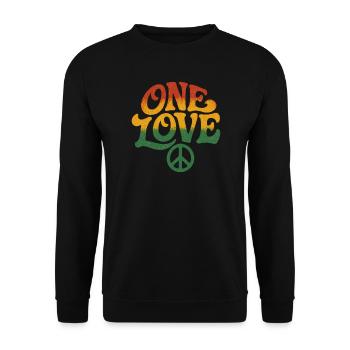 Peace and Love Rasta Design - Unisex Sweatshirt - black - Front - Alina (178cm) & Michal (187cm)
