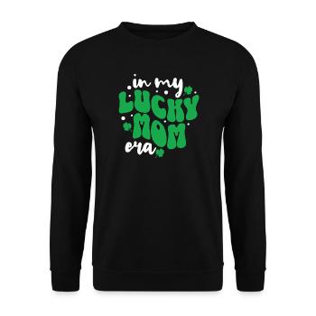 À l’époque de ma maman chanceuse – Citation de maman pour la Saint-Patrick - Sweat-shirt Unisexe - noir - Devant - Alina (178cm) & Michal (187cm)