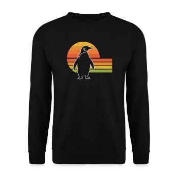 Penguin silhouette sunset design - Unisex Sweatshirt - black - Front - Alina (178cm) & Michal (187cm)