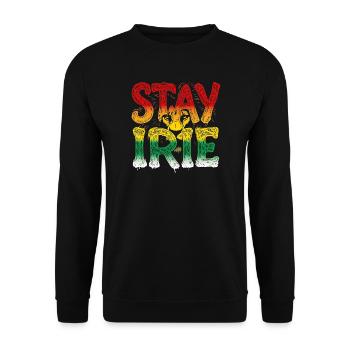 Rasta Lion Irie Vibes Chill Roots Jamaïque - Sweat-shirt Unisexe - noir - Devant - Alina (178cm) & Michal (187cm)