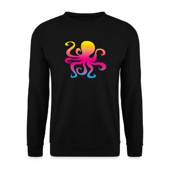 Octopus Squid Colorful Rainbow Kids - Unisex Sweatshirt - black - Front - Alina (178cm) & Michal (187cm)