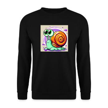 Snail - Unisex Sweatshirt - black - Front - Alina (178cm) & Michal (187cm)