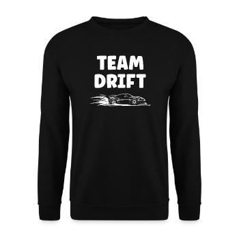 Energisches Drift-Car-Design - Unisex Pullover - Schwarz - Vorne - Alina (178cm) & Michal (187cm)