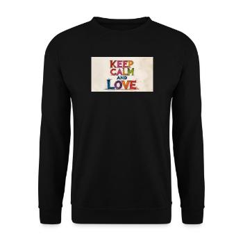 Retro Colorful Keep Calm and Love - Unisex Sweatshirt - black - Front - Alina (178cm) & Michal (187cm)