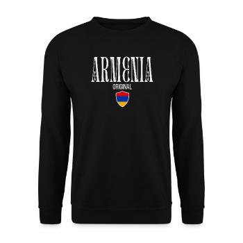 Ursprünglich aus Armenien, geboren in Armenien - Unisex Pullover - Schwarz - Vorne - Alina (178cm) & Michal (187cm)