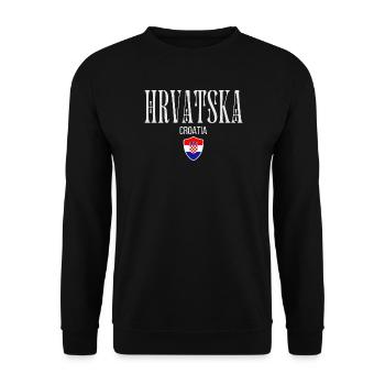 Originally from Croatia, born in Croatia - Unisex Sweatshirt - black - Front - Alina (178cm) & Michal (187cm)