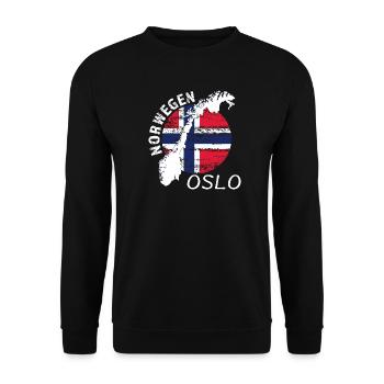 Oslo - Unisex Sweatshirt - black - Front - Alina (178cm) & Michal (187cm)