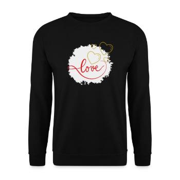 Love - Unisex Sweatshirt - black - Front - Alina (178cm) & Michal (187cm)