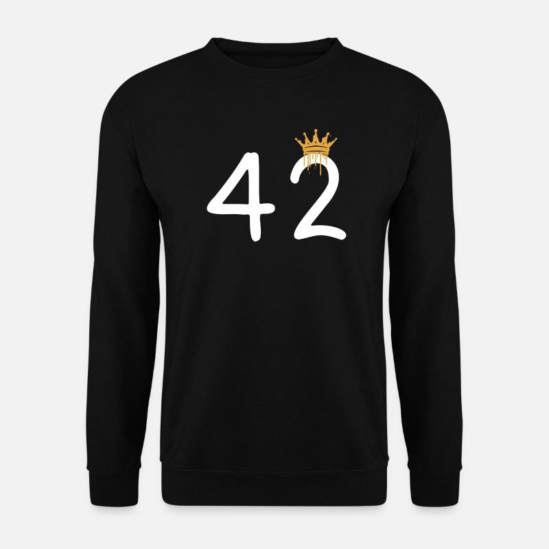 Graffiti-Zahl 42 mit Krone - Unisex Pullover - Schwarz