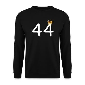 Artistic number crown 44 print for trendy looks - Unisex Sweatshirt - black - Front - Alina (178cm) & Michal (187cm)