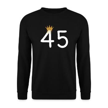 Numéro royal 45 avec couronne en or - Sweat-shirt Unisexe - noir - Devant - Alina (178cm) & Michal (187cm)