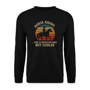 Équitation papa Vintage Design - Sweat-shirt Unisexe - noir - Devant - Alina (178cm) & Michal (187cm)