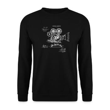 Vintage Cinematic Camera Blueprint - Unisex Sweatshirt - black - Front - Alina (178cm) & Michal (187cm)