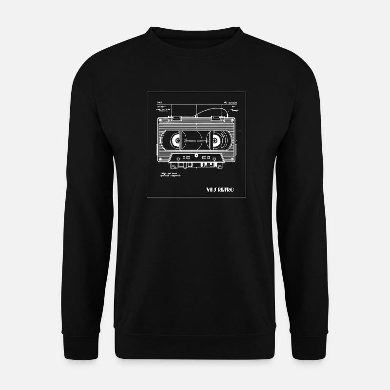 Retro VHS Cassette Tape Illustration - Unisex Sweatshirt - black
